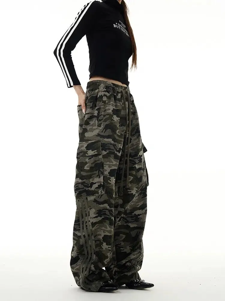 Multi-pocket Straight Camouflage Pants