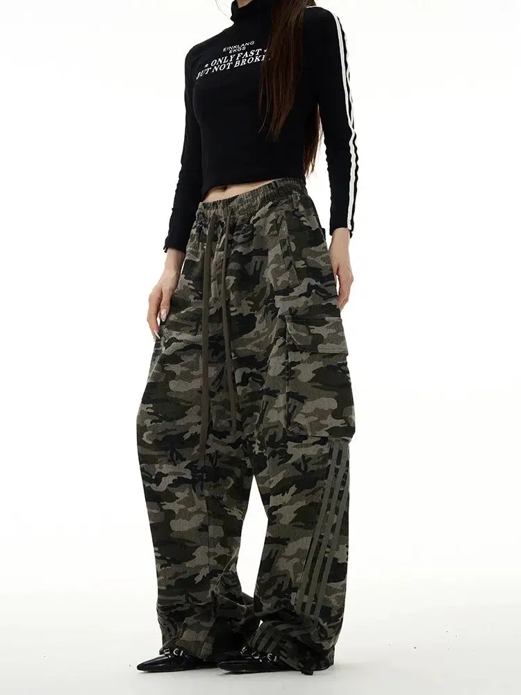 Multi-pocket Straight Camouflage Pants