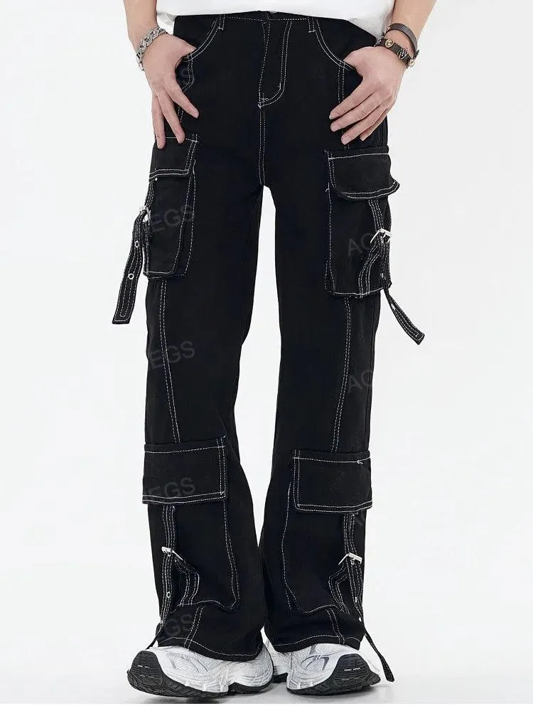 Multi Pocket Wide Leg Jean