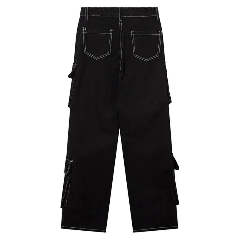 Multi Pocket Wide Leg Jean
