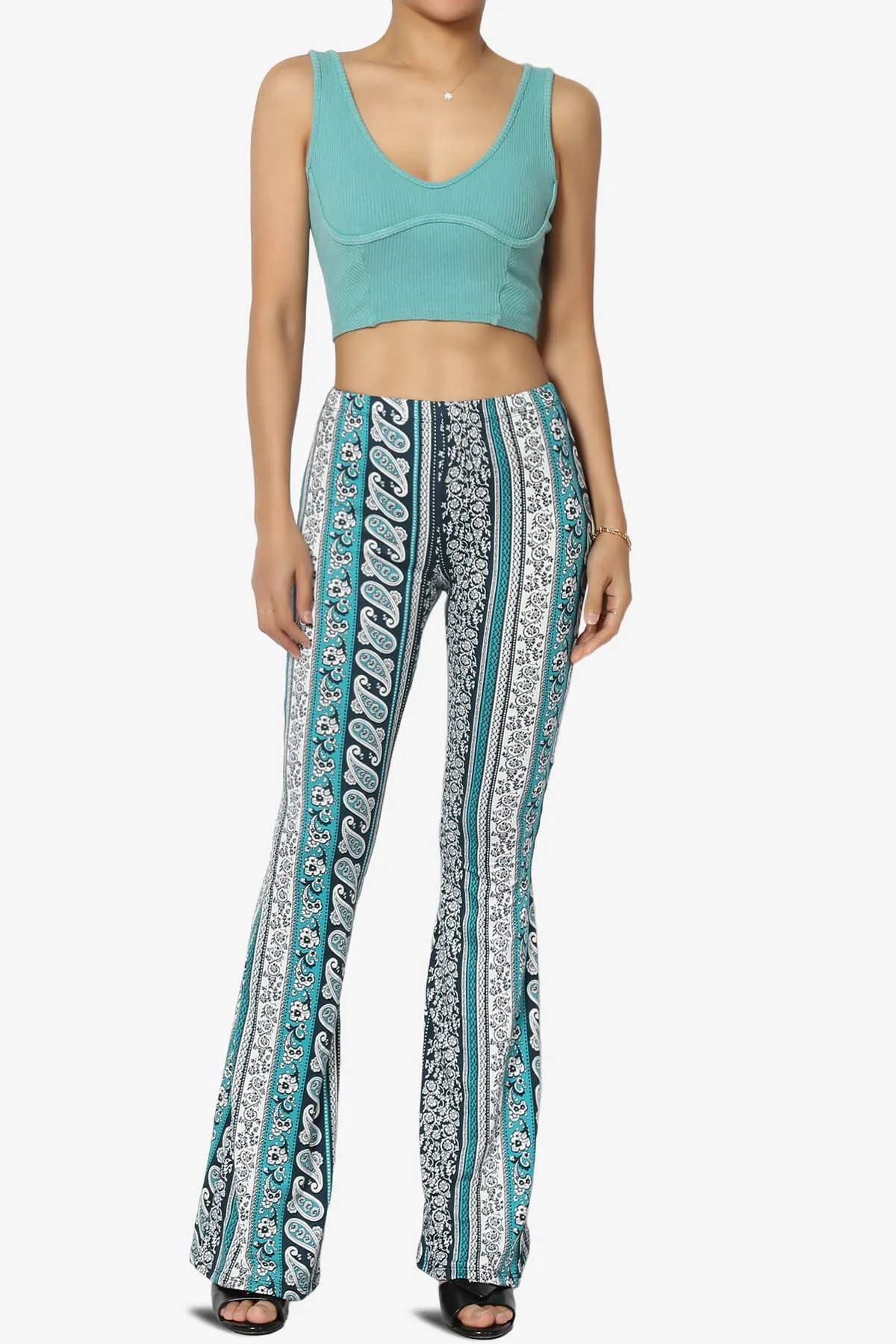 Mumu Tribal Jersey Flare Pants