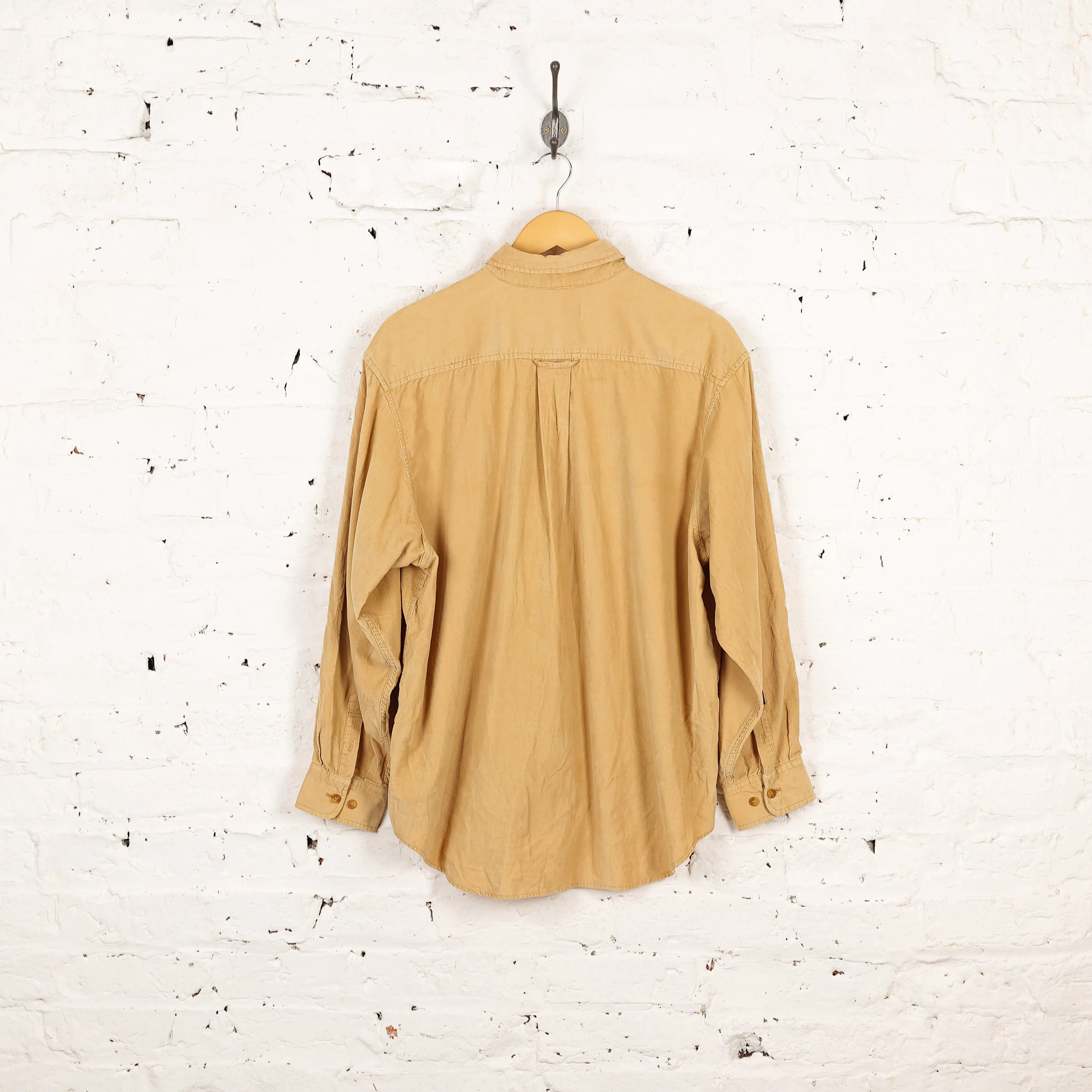 Naf Naf League Button Down Corduroy Shirt - Beige - L
