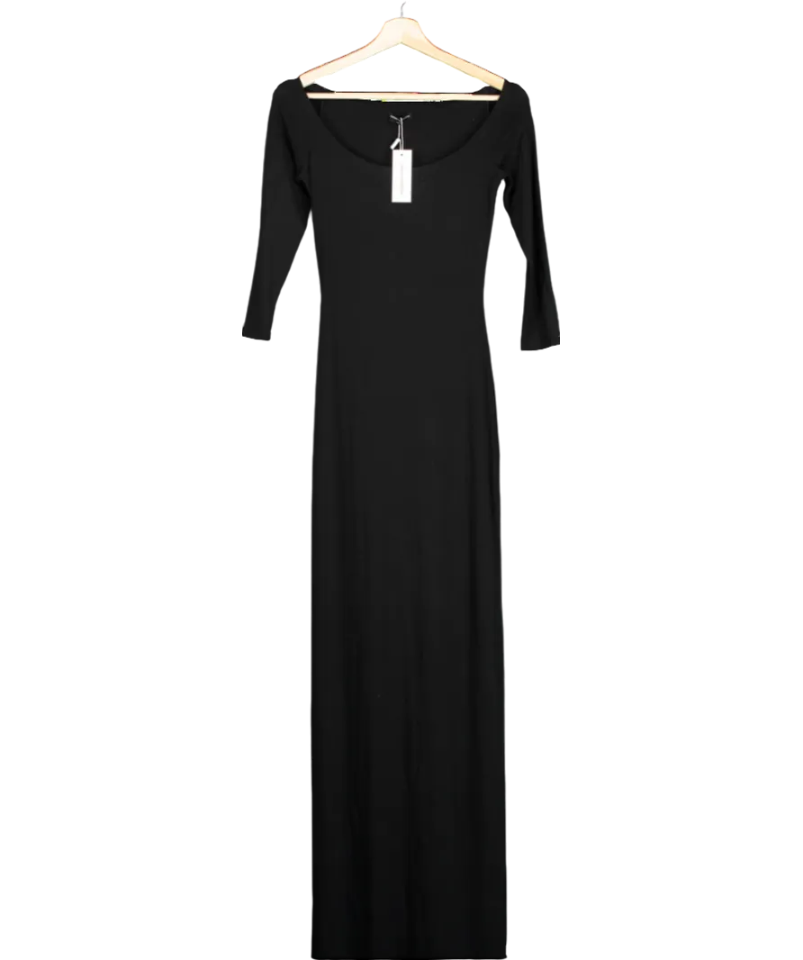 Naked Wardrobe Black Smooth Maxi Dress UK 8