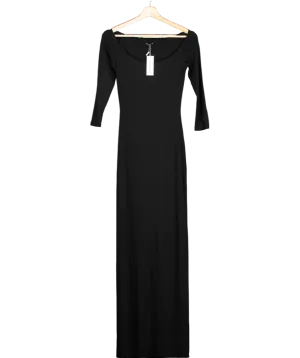 Naked Wardrobe Black Smooth Maxi Dress UK 8