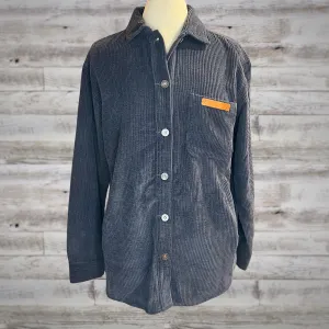 Navy Corduroy Lightweight Button Down Shacket