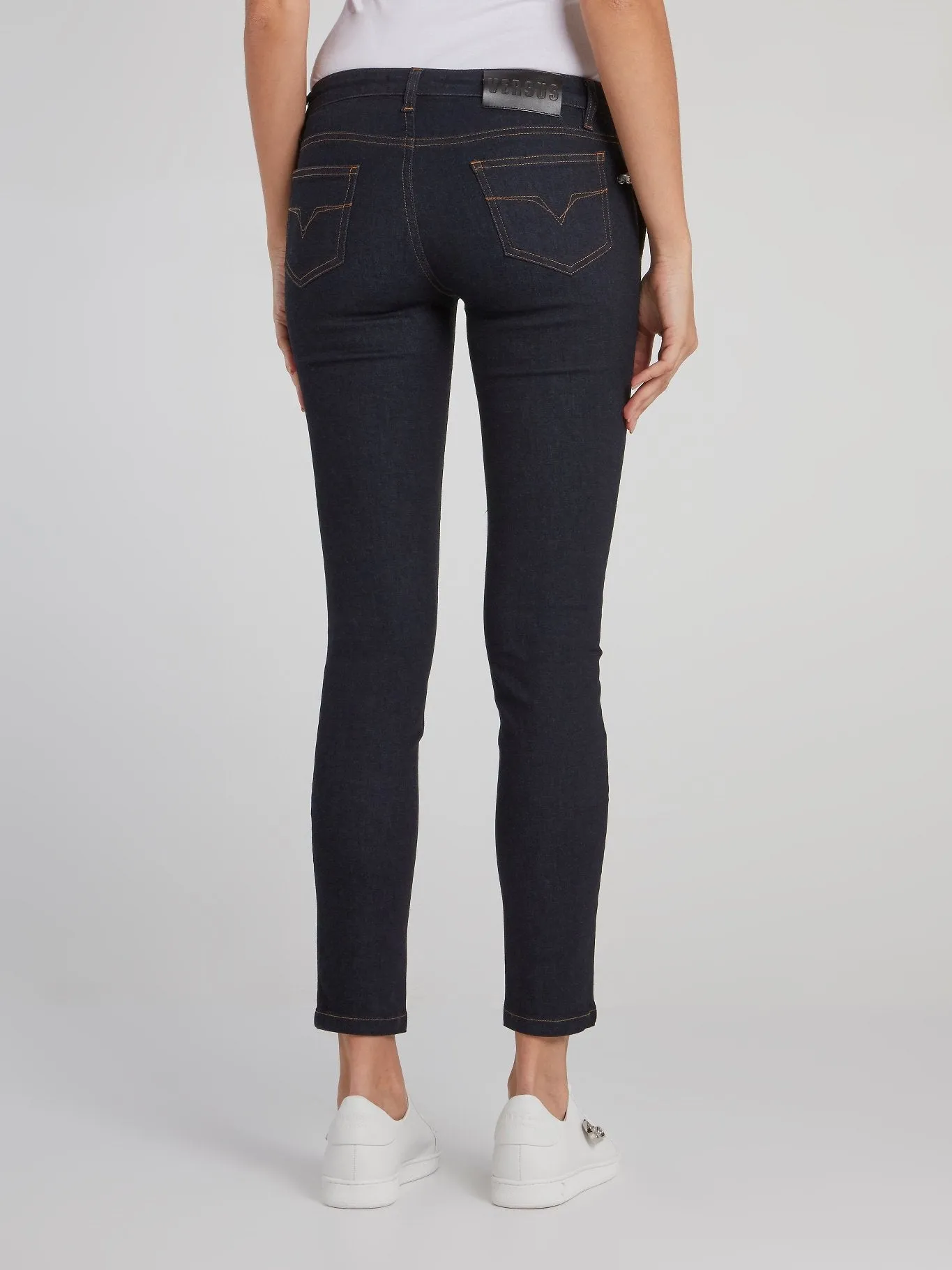 Navy Skinny Capri Jeans