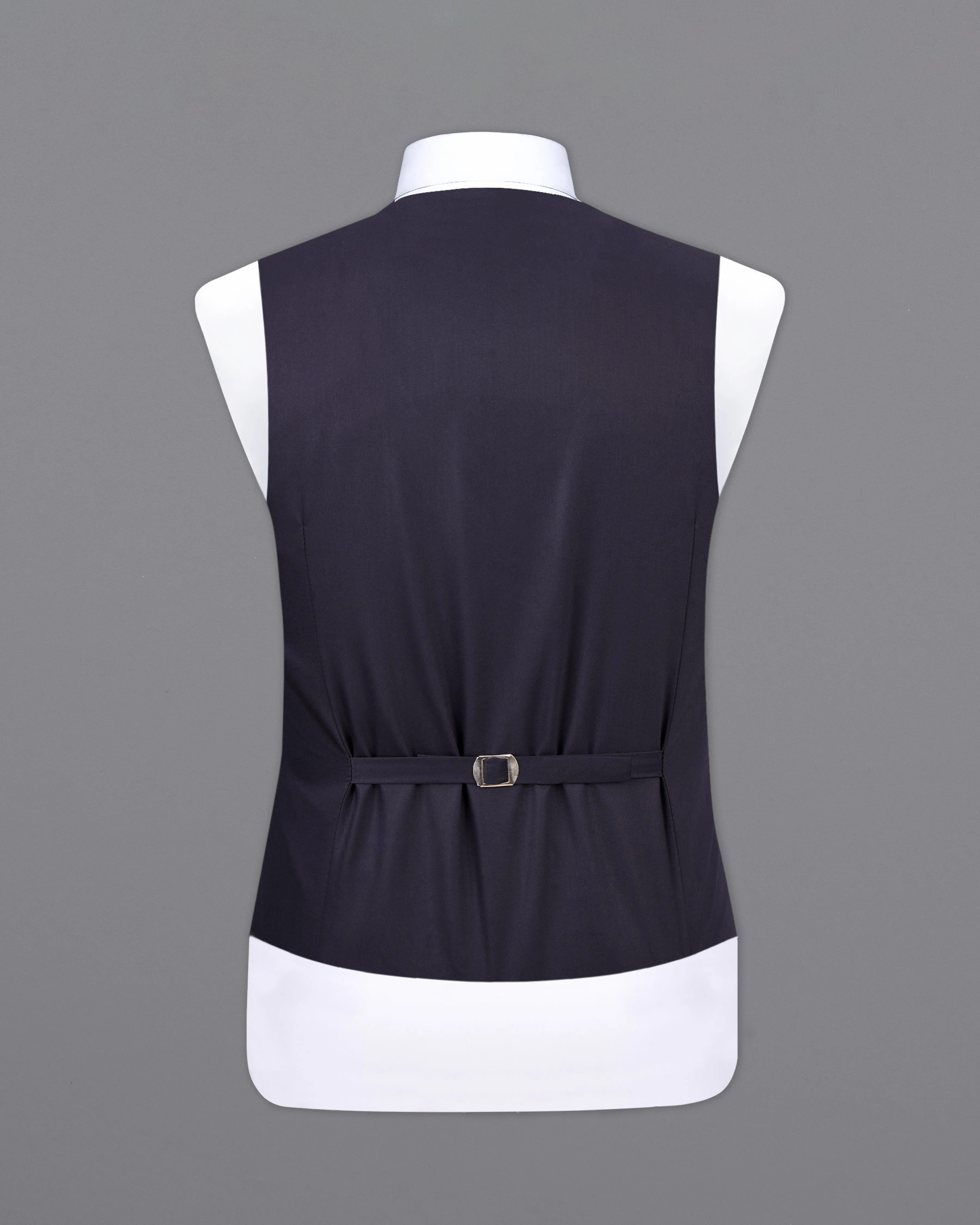 Navy Wool Blend Designer Waistcoat