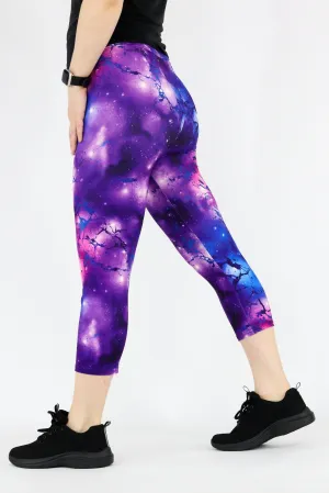 Nebular Marble - Casual Capri Leggings