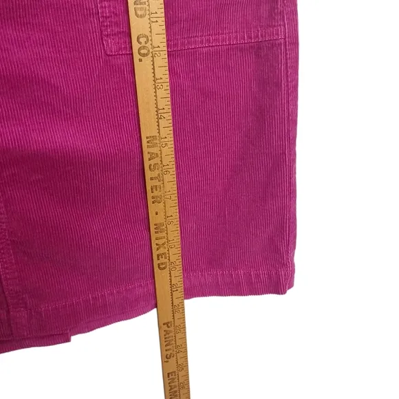 NEW PILCRO ANTHROPOLOGIE Magenta Pink Corduroy Button Fly Pencil Skirt 14