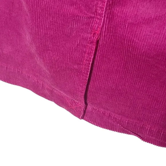NEW PILCRO ANTHROPOLOGIE Magenta Pink Corduroy Button Fly Pencil Skirt 14
