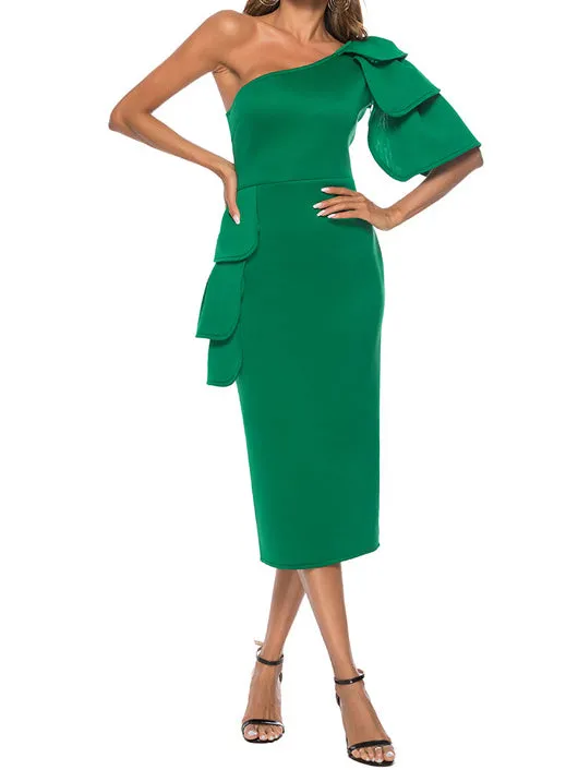 New Ruffled Off-the-shoulder Sexy Evening Dress