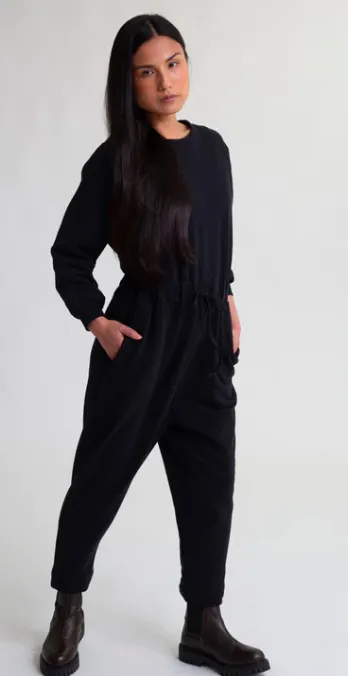 Nina Organic Cotton Jumpsuit In Black