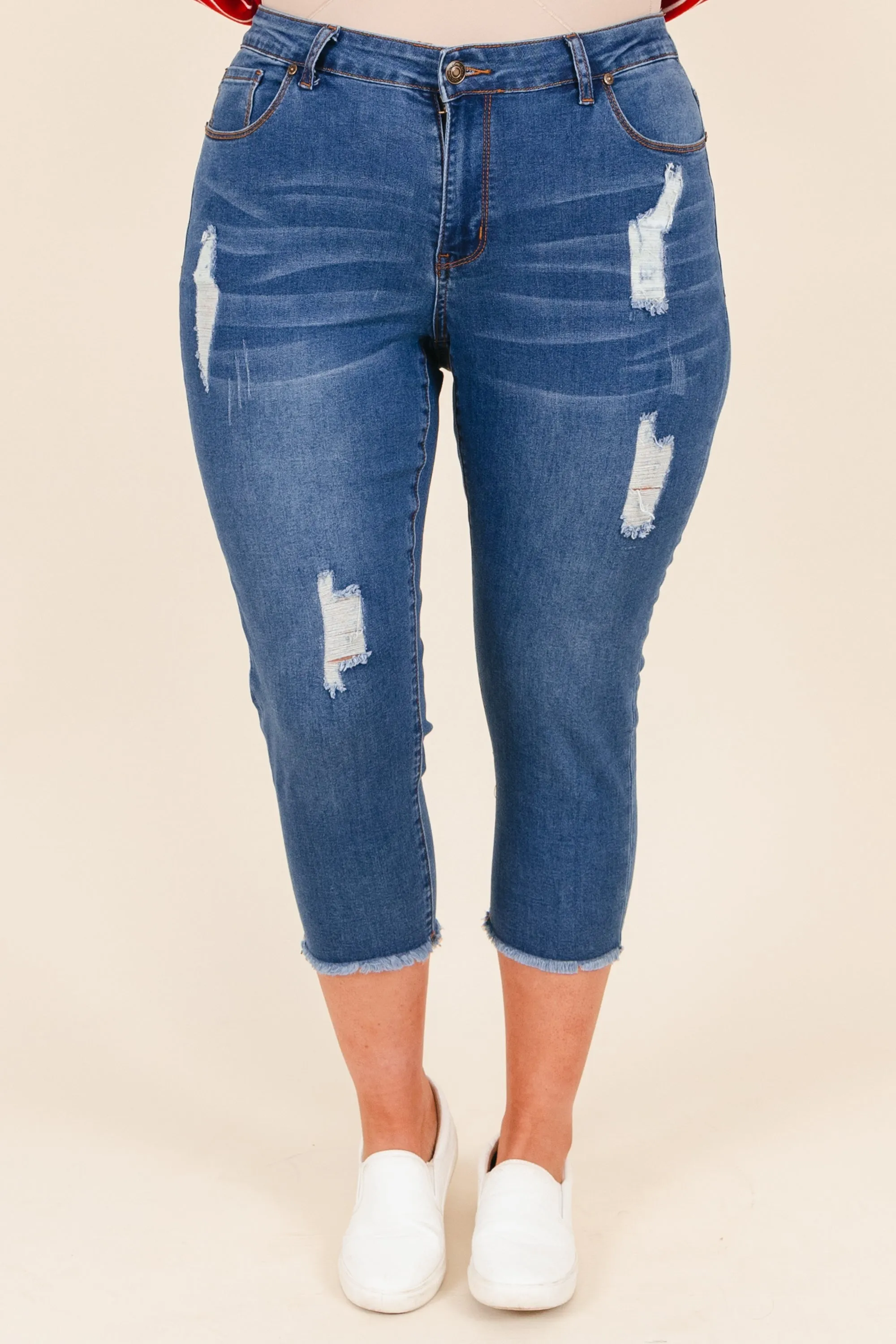 No Matter What Capris, Medium Wash