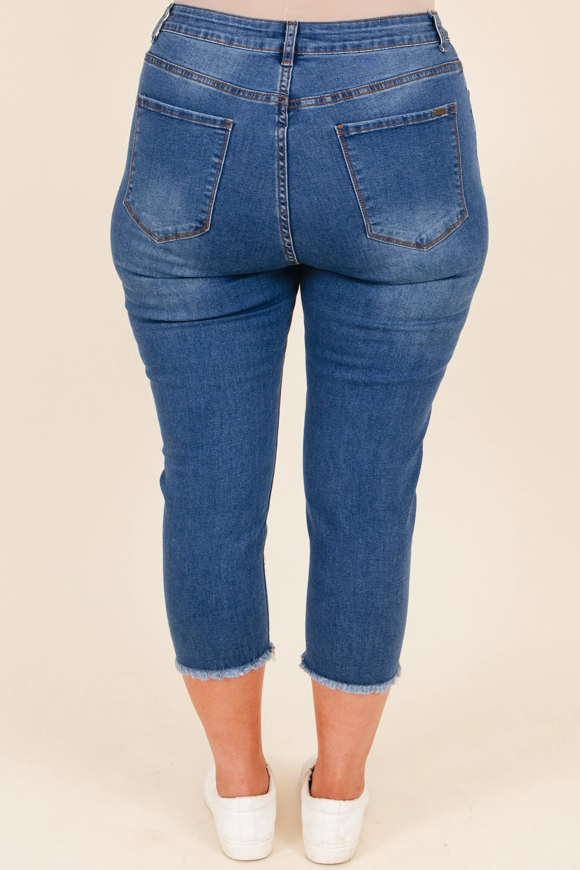 No Matter What Capris, Medium Wash