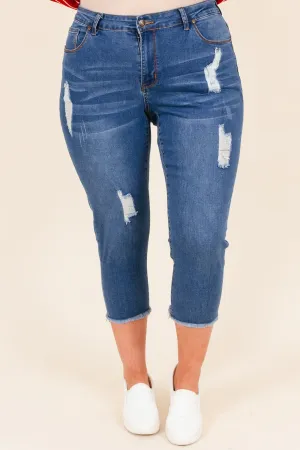 No Matter What Capris, Medium Wash