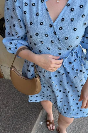 Noella Tulip Kjole - Lyseblå Med Blomster