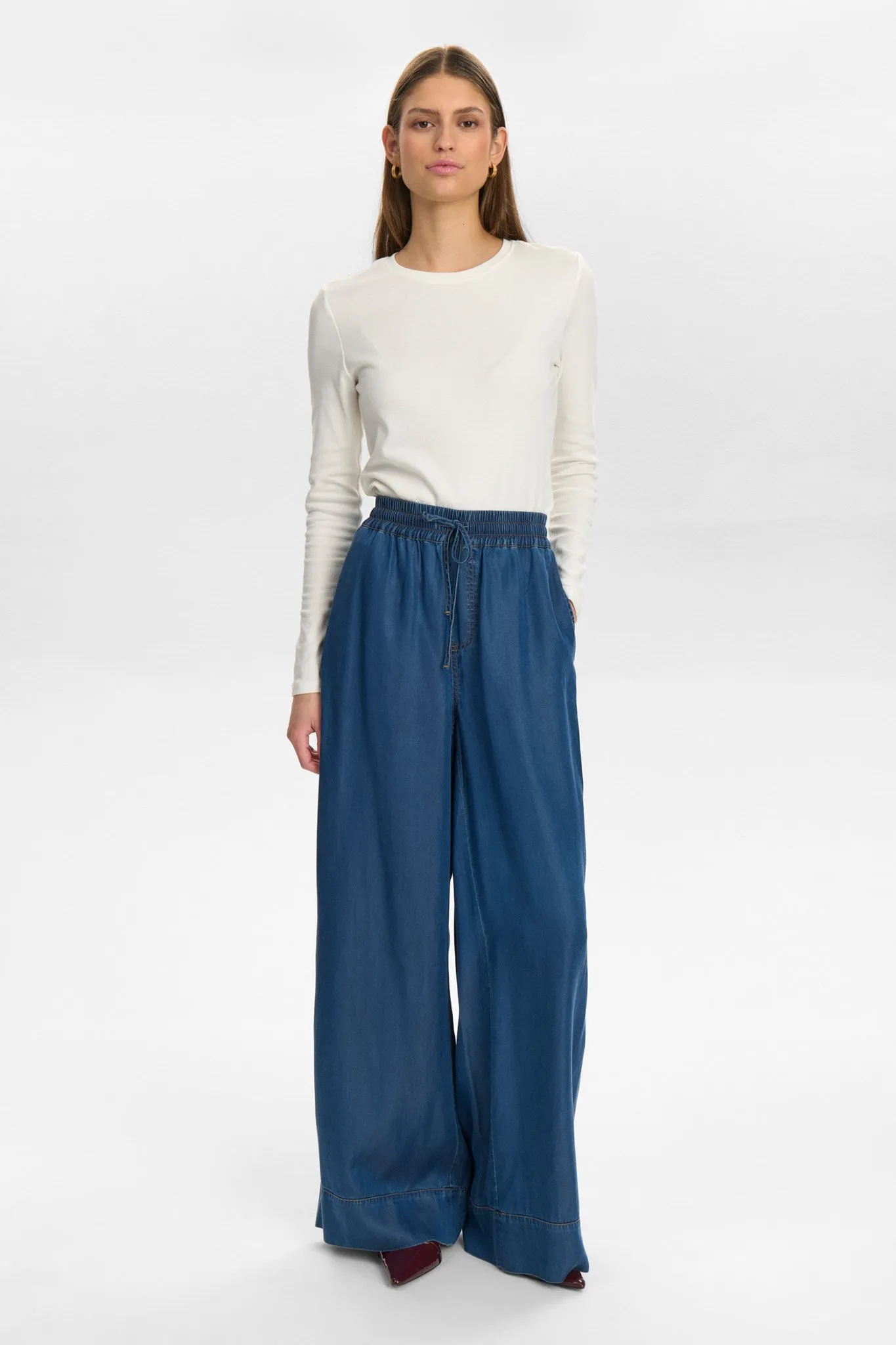 NUMIAMI PANTS - Medium Blue Denim
