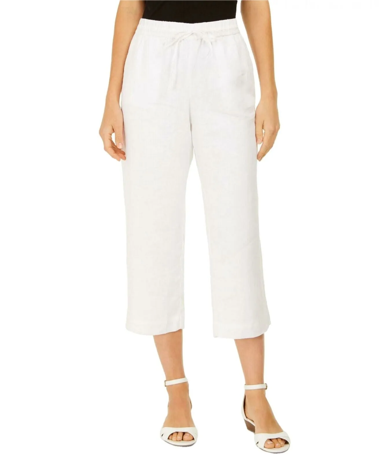 NWT Charter Club Luxury Petite All Linen Capri Pants. 100086085PT Petite Large