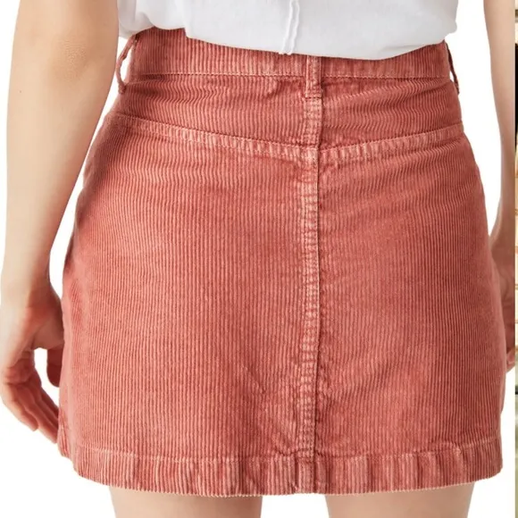 NWT Free People | Ray Cord Mini Skirt in Myrrh | Size 8