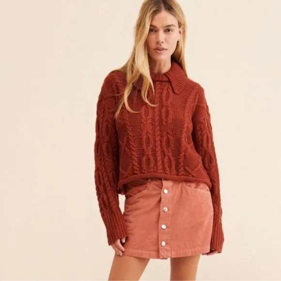 NWT Free People | Ray Cord Mini Skirt in Myrrh | Size 8