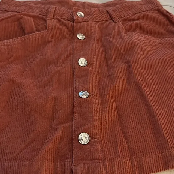 NWT Free People | Ray Cord Mini Skirt in Myrrh | Size 8
