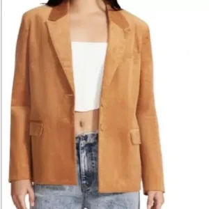 NWT Steve Madden Women’s Corduroy Blazer Jacket Brown Gold S