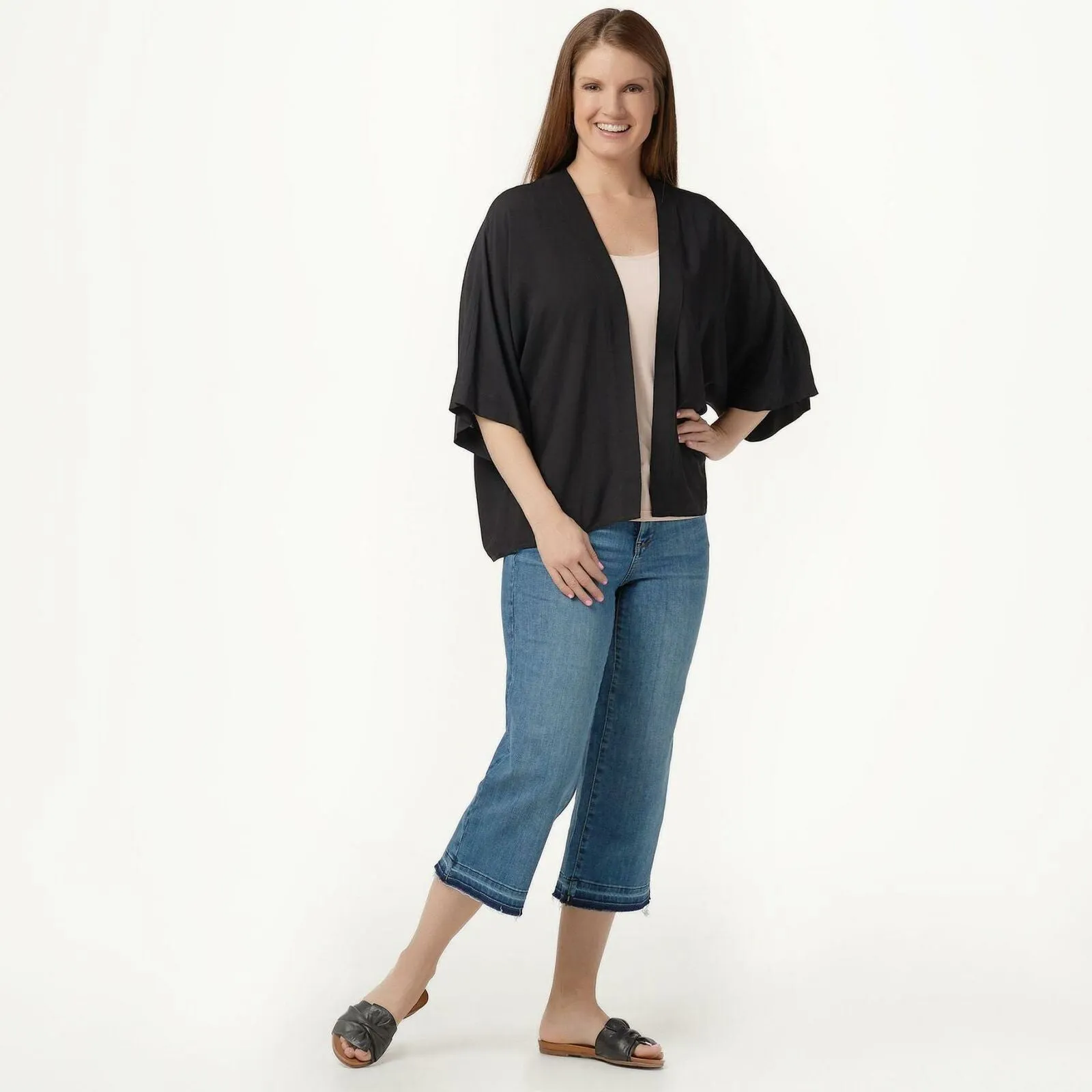 NYDJ Plus Size Wide Leg Capri Jeans With Released Hem