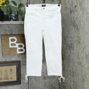 NYDJ Women's Capri Jeans With Drawcord Hem Optic White 8
