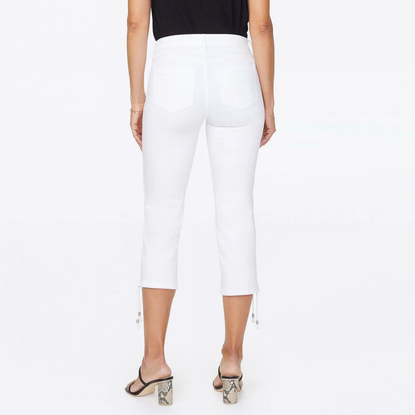NYDJ Women's Capri Jeans With Drawcord Hem Optic White 8