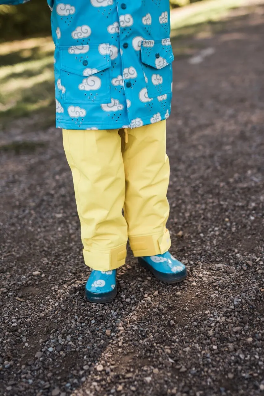 Oakiwear Kids Waterproof Rain Pants Boys Girls, Classic Yellow