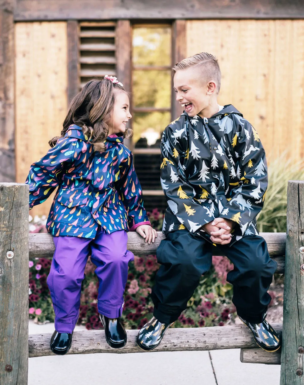 Oakiwear Kids Waterproof Rain Pants Boys Girls, Galaxy Purple