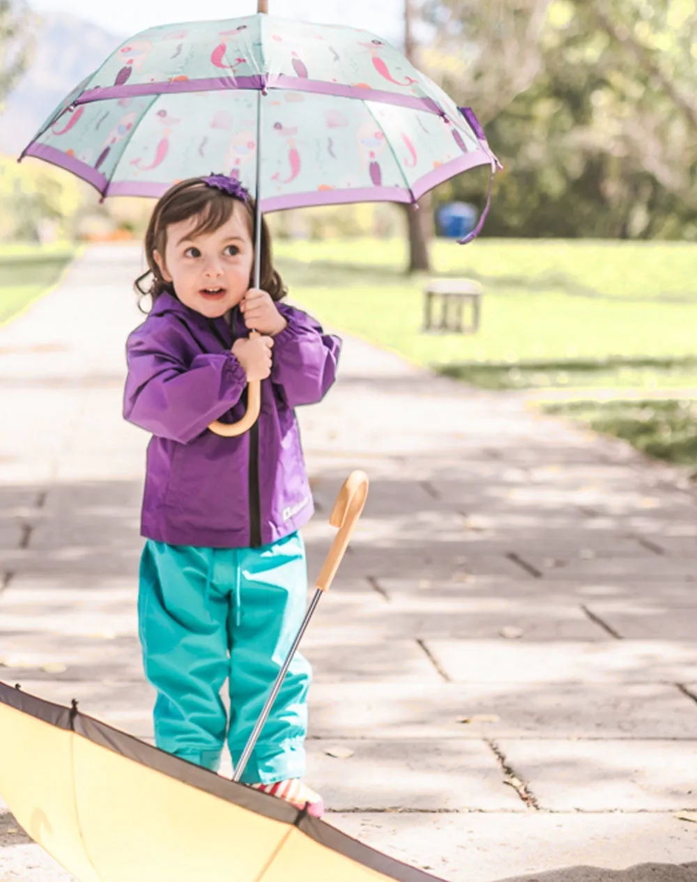 Oakiwear Kids Waterproof Rain Pants Boys Girls, Glacier Blue