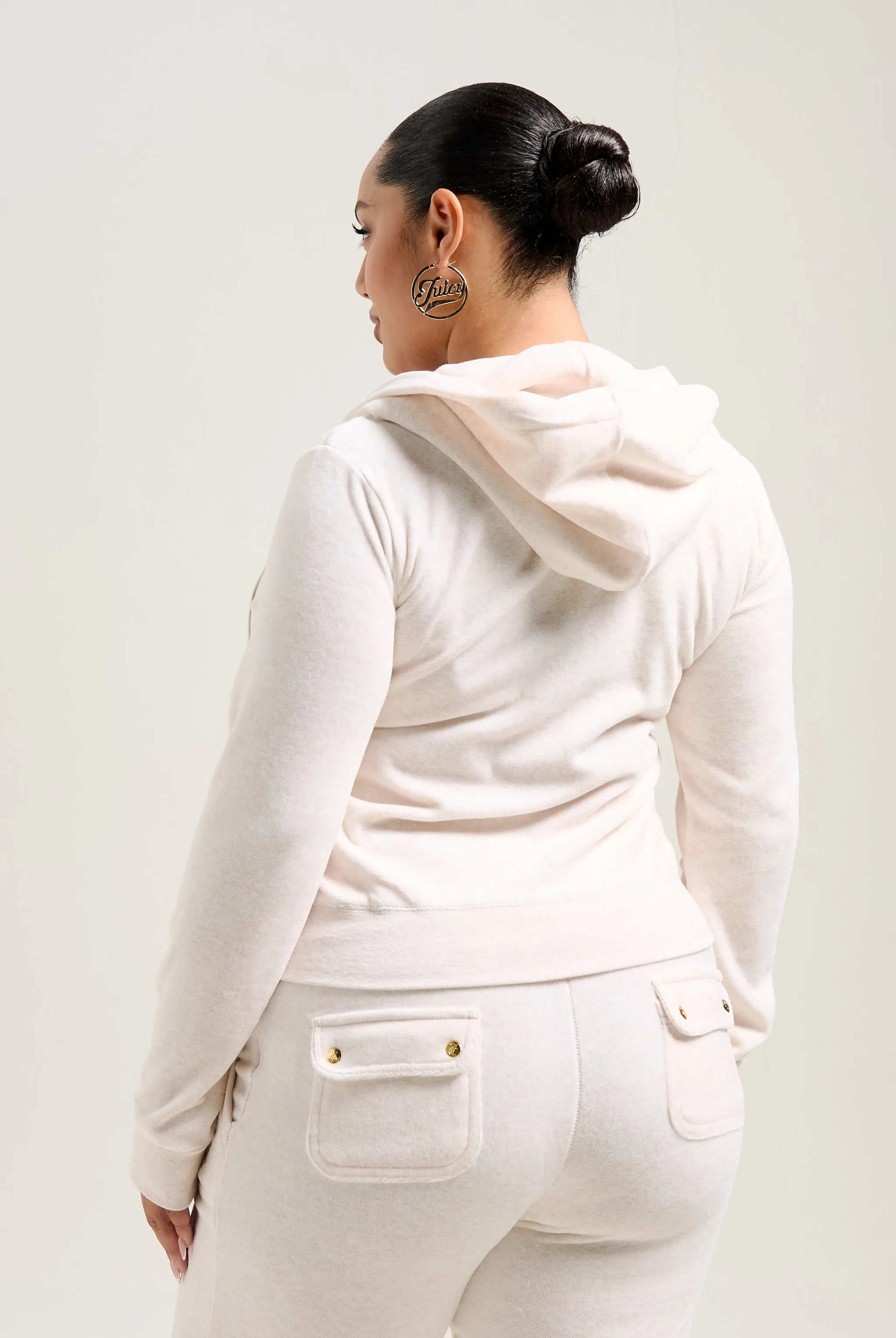 OATMEAL MARL & GOLD COTTON VELOUR DEL RAY POCKETED BOTTOMS
