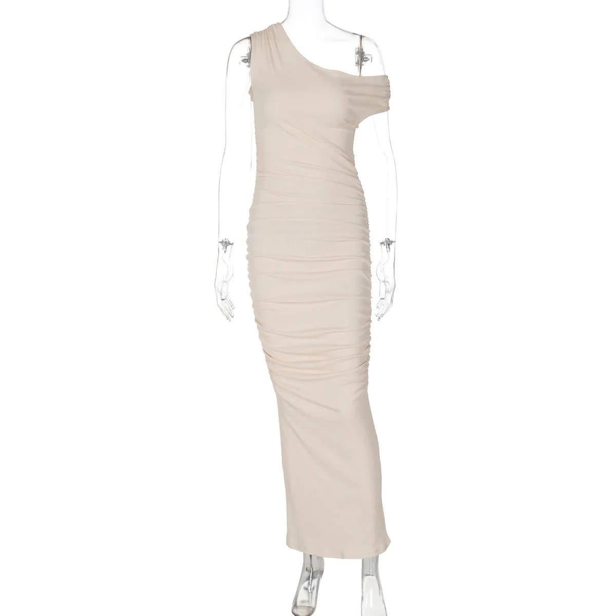 Off Shoulder Ruched Maxi Dress