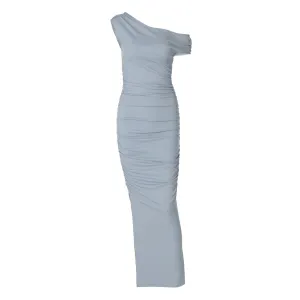 Off Shoulder Ruched Maxi Dress