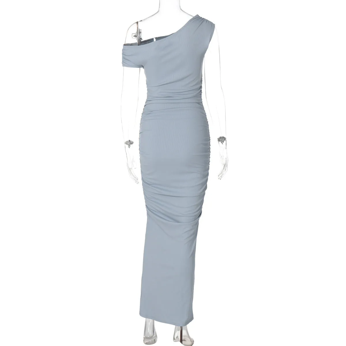 Off Shoulder Ruched Maxi Dress