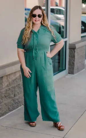 Off to Work Lagoon Jumpsuit