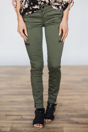 Olive Moto Pants