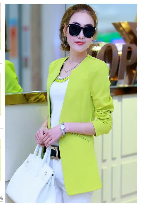 One Button Thin Women Blazer