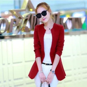 One Button Thin Women Blazer