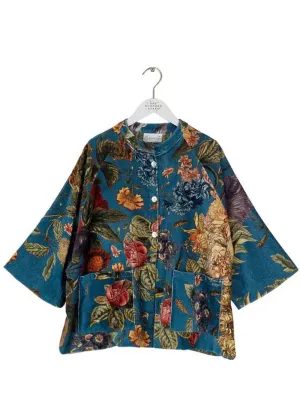 One Hundred Stars Primula Velvet Jacket in Teal