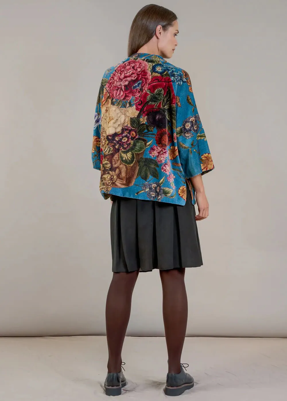 One Hundred Stars Primula Velvet Jacket in Teal