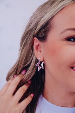 Open Star Hoop Earring - Multi