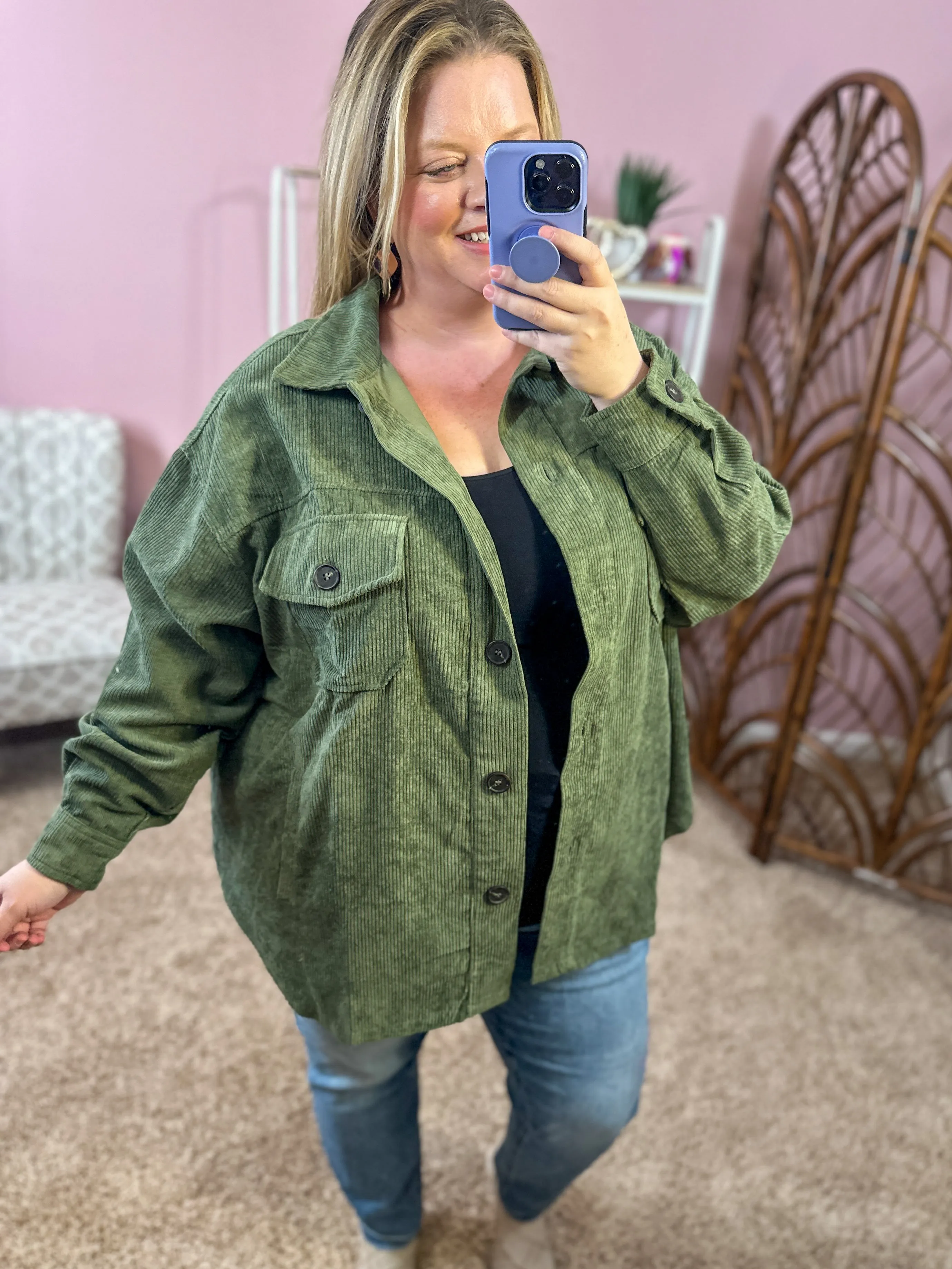 Ordinary Days Corduroy Jackets - Light Olive