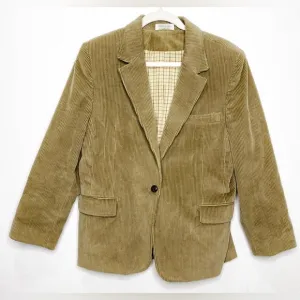 Orvis Women’s Tan Corduroy 100% Cotton Blazer Academia Classic Sport Jacket 14