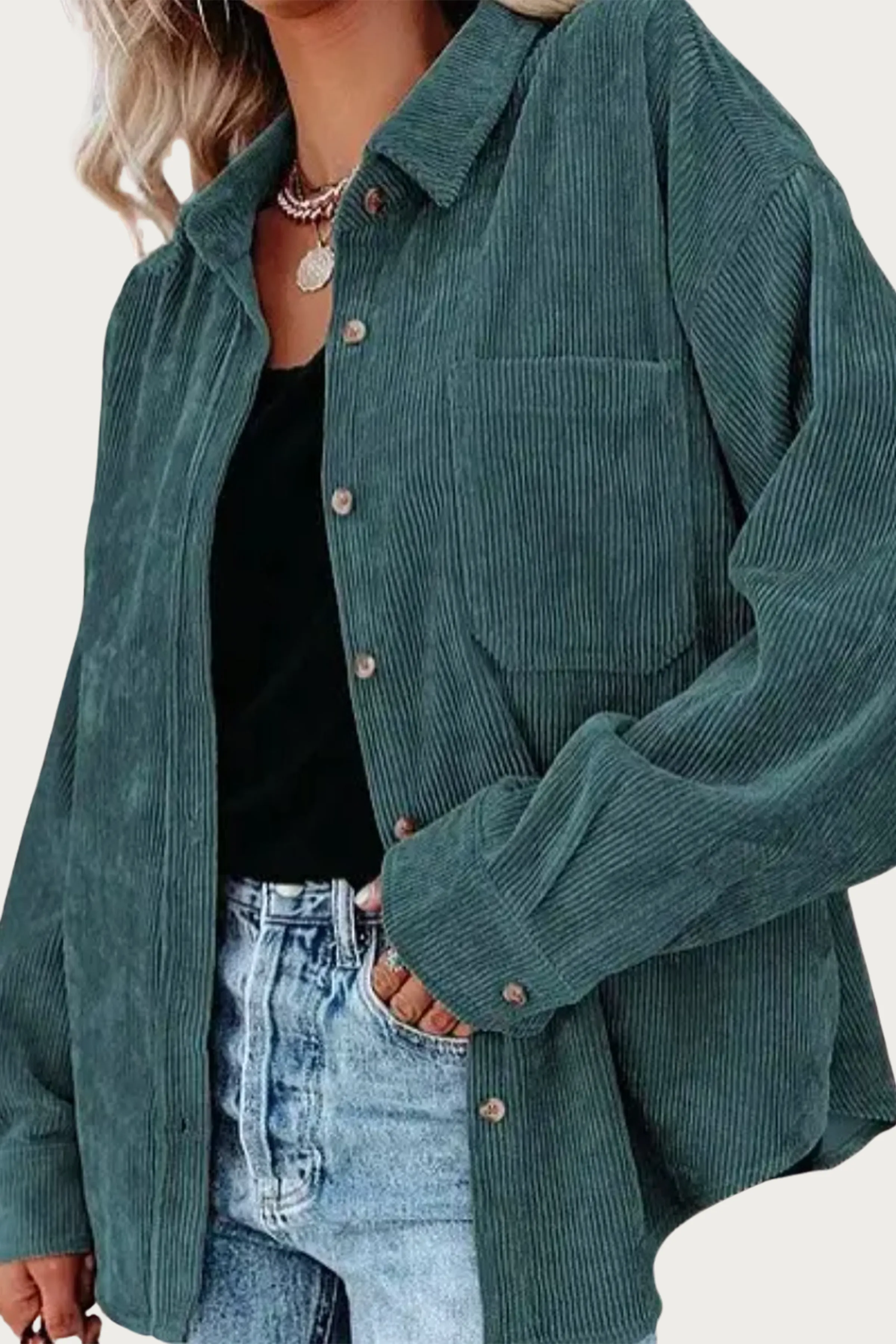 OVERSIZED CORDUROY SHIRT JACKET