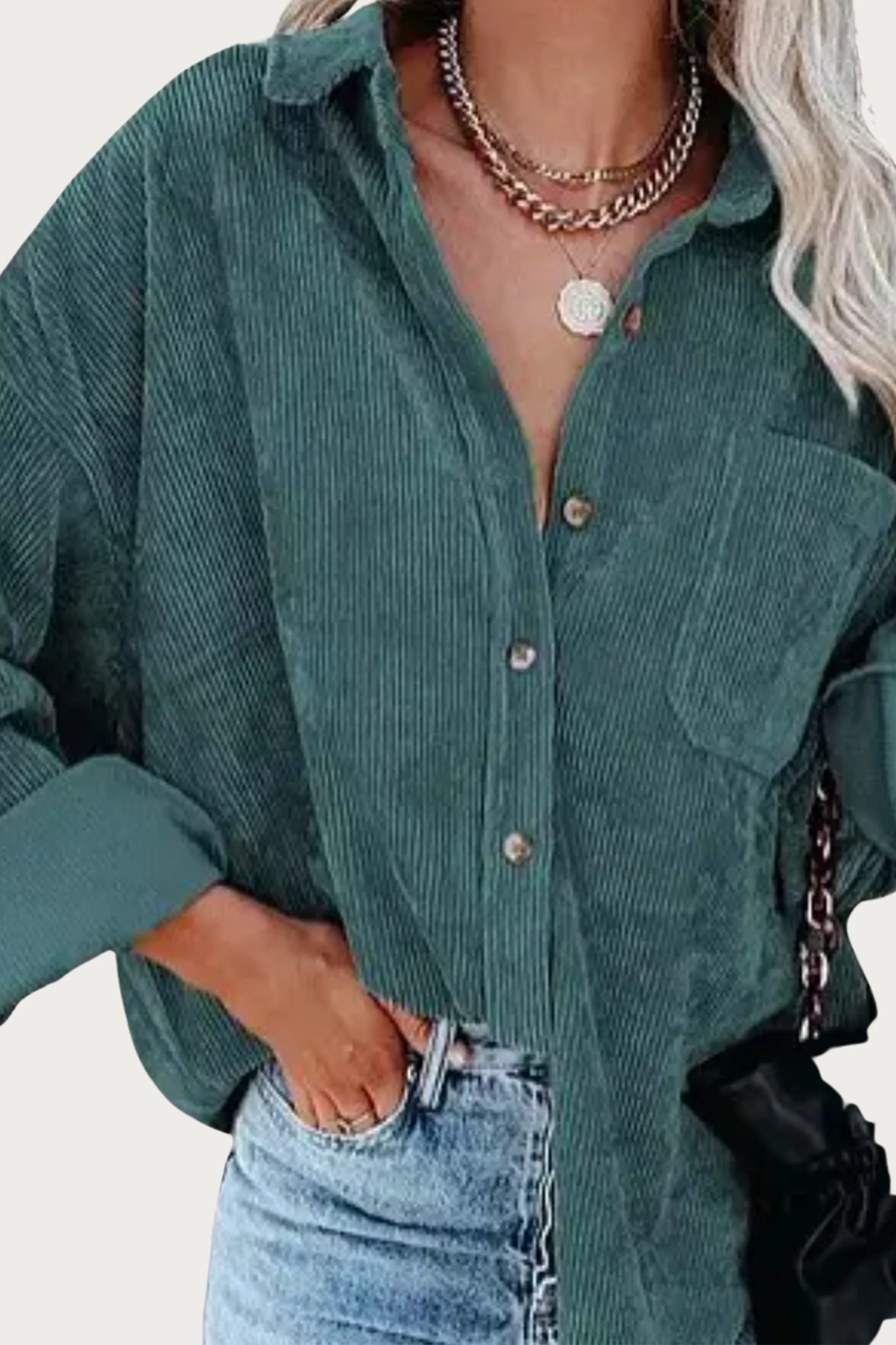OVERSIZED CORDUROY SHIRT JACKET