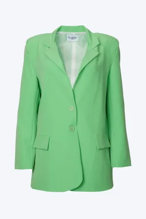 OVERSIZED SINGLE-BREASTED TWILL CREPE BLAZER