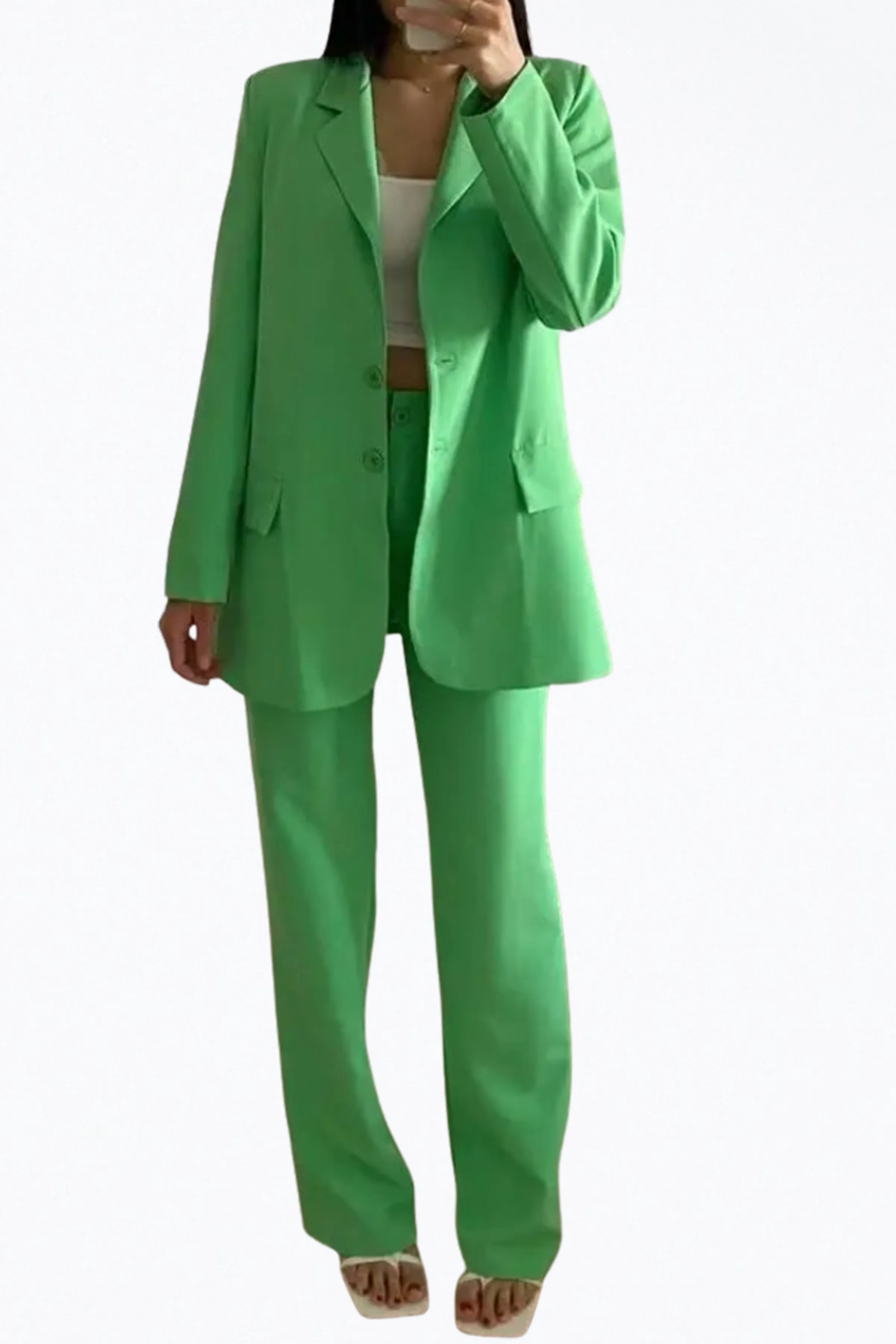 OVERSIZED SINGLE-BREASTED TWILL CREPE BLAZER