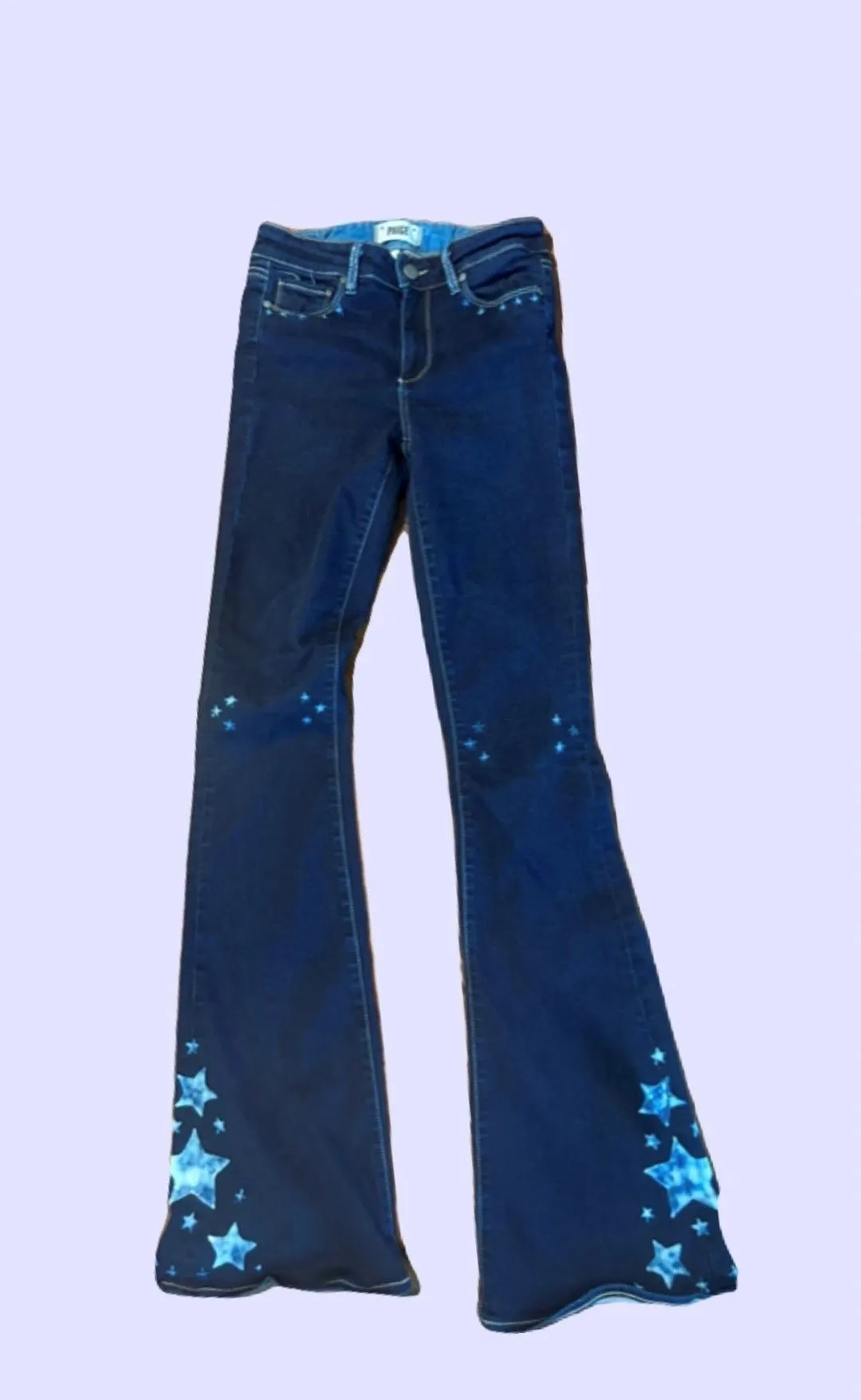 PAIGE Women's High Rise Bell Canyon Star Jean - 26/2 ~ Hand - Bleached